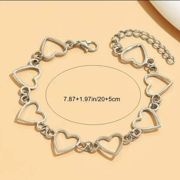 Silver heart anklet - Picture 2 of 2